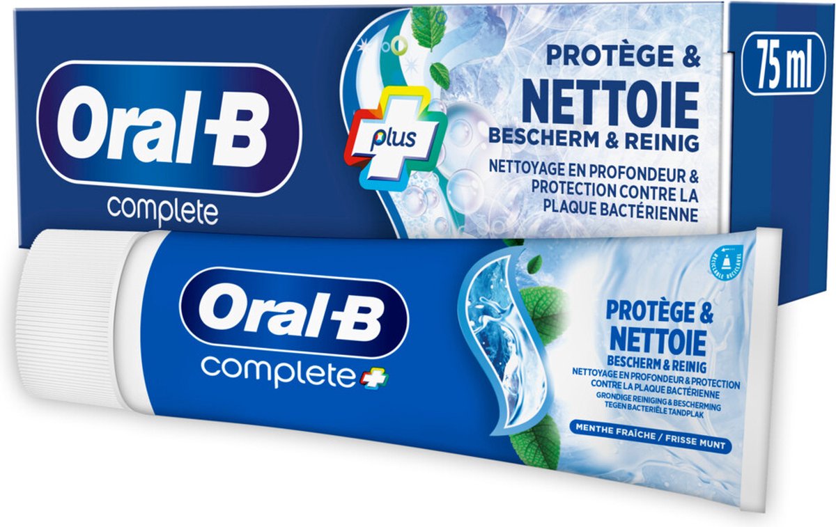 Oral-B Complete Protect & Clean Toothpaste - 12 x 75 ml Advantage Pack - Fresh Mint Flavor - Whiter Teeth