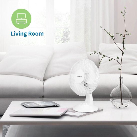 Aigostar Vicki 33JTN - Ventilateur de table - Blanc nacré