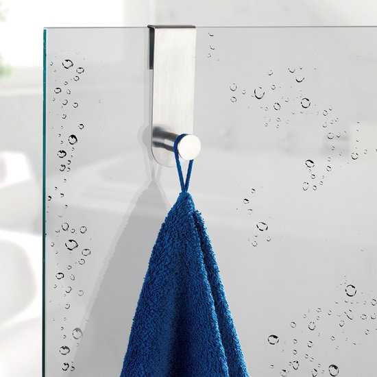 WENKO Crochet mural de douche Celano en acier inoxydable - Porte-serviette - Crochet à serviette