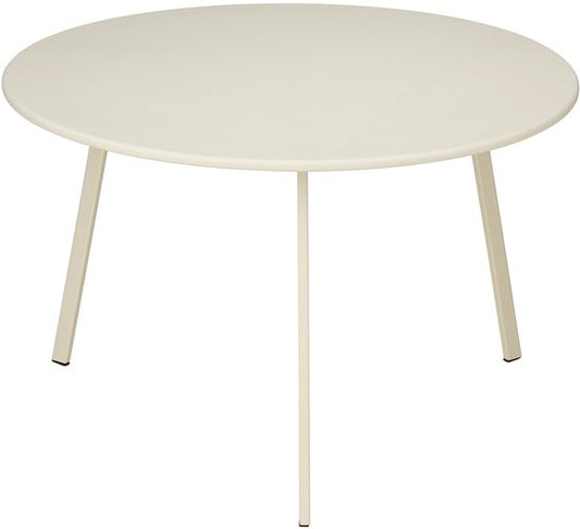 Mica Decorations Seattle : table d'appoint ronde d'extérieur - Table basse - Table de salon d'extérieur - Peut également servir de petite table pour plantes ou de support pour plantes - Métal - 38 x 61 cm - Crème
