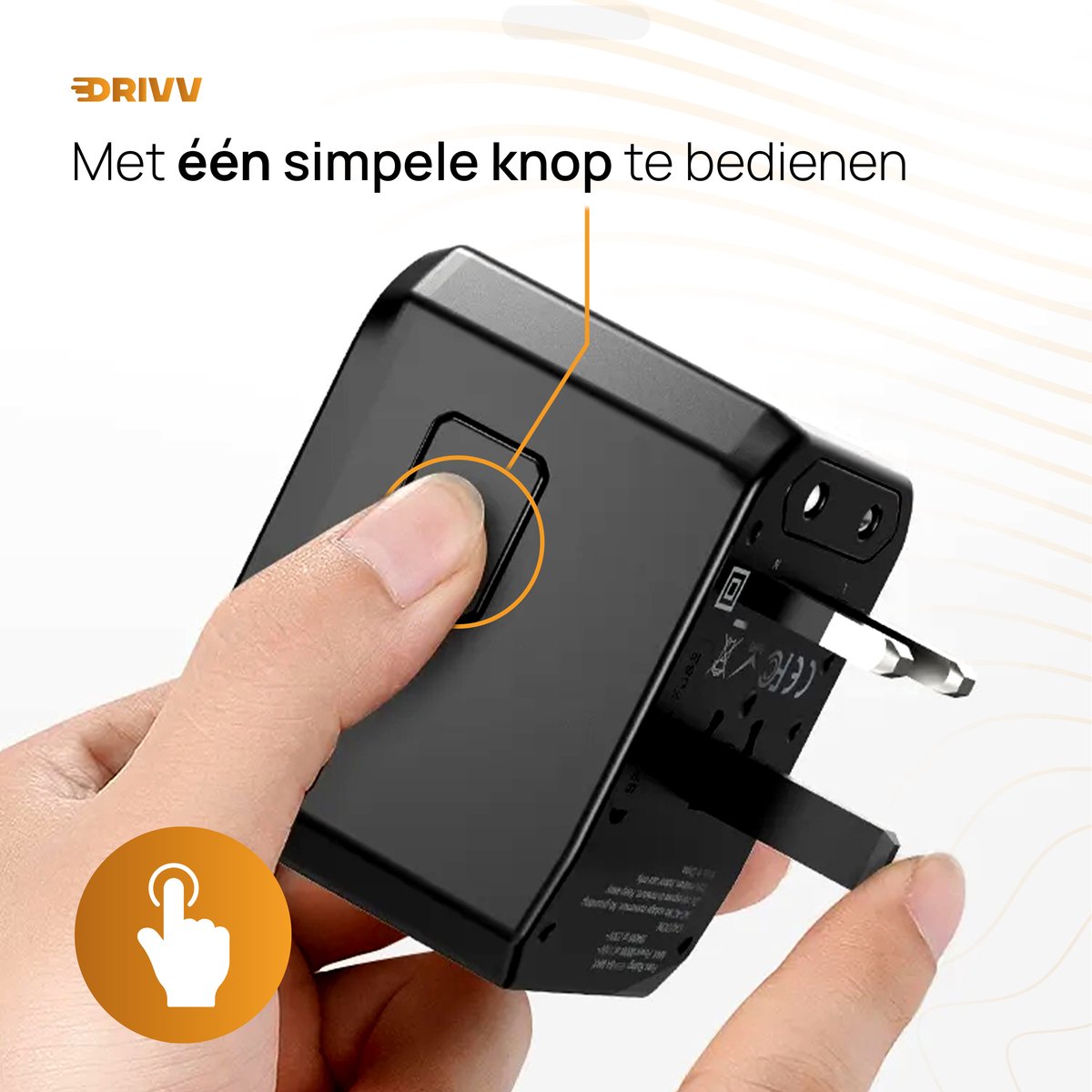 Drivv. Adaptateur universel - 4 ports USB et 1 port USB-C à chargement rapide - Adaptateur de voyage pour les États-Unis / l'Angleterre / le Royaume-Uni / le Canada / l'Afrique / le Japon / le Mexique / la Thaïlande / l'Amérique du Sud - Types A, B, C, E,