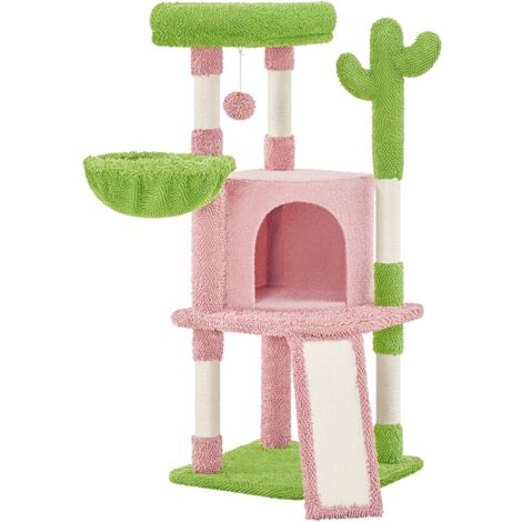 Arbre à chat Yaheetech - Cactus - Sisal - 42,5 x 42,5 x 106,5 cm - Rose/Vert