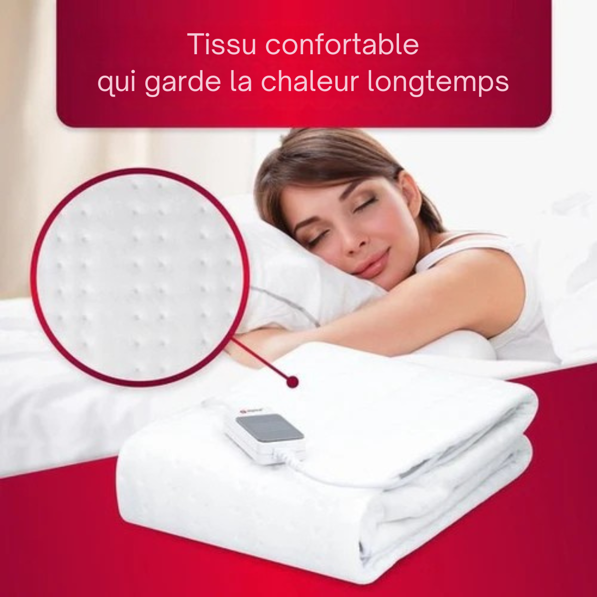 Couverture électrique - Alpina - Couverture chauffante - 3 niveaux - lavable - 1 personne - 150x80cm