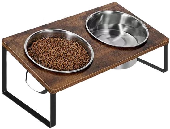 Ceruzo Gamelle double avec support - 40x20x16 cm - Métal- MDF