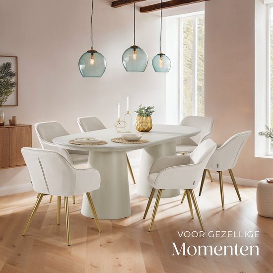 tectake® Marilyn Dining Chair - Avec accoudoirs - Chaise élégante avec assise en velours rembourrée - Tapissée - Pieds en métal doré - Chaise de cuisine ergonomique - Chaise pour salon, salle à manger et chambre à coucher - Taupe