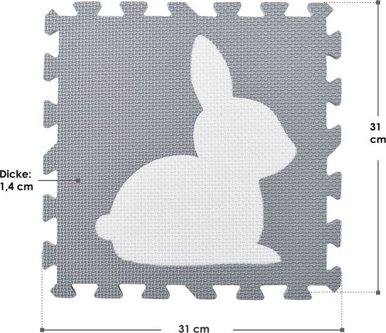 Tapis de puzzle pour enfants - Timon - 36 pièces - Composé de lettres et de chiffres