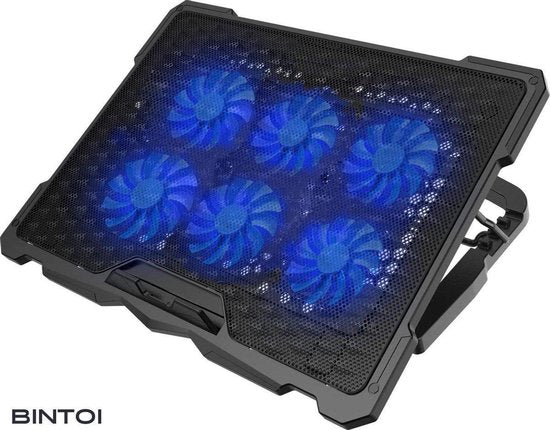 Bintoi® LSE100 - Support pour ordinateur portable réglable - Support pour tablette - Support pour ordinateur portable - Table pour ordinateur portable - Support pour ordinateur portable - Cooler pour ordinateur portable Verhoger - Cooling Pad - 6 ventilat
