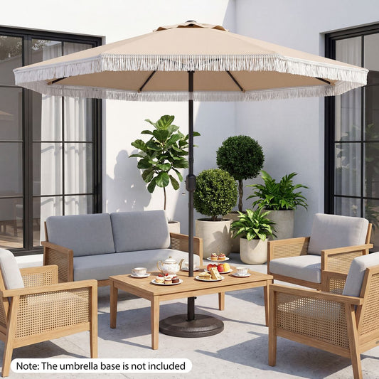 Parasol Coast avec système de balancement et fonction d'inclinaison - 270 cm de diamètre - baleines métalliques robustes - beige