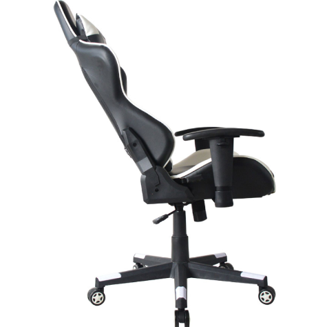 Fauteuil gaming VDD HUKY1010_WITZWART - Dossier réglable à 180° - Rotation à 360° - 120-130 cm - Noir/Blanc