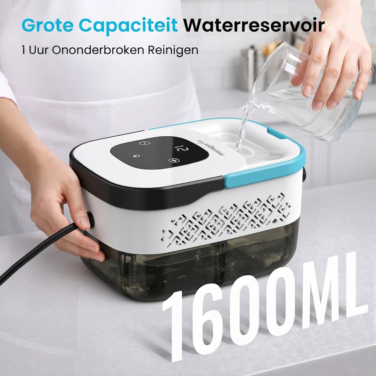 Nettoyeur vapeur Monsga 1 500 W – 3,5 bars – 1,6 L – temps de chauffe de 15 secondes – blanc