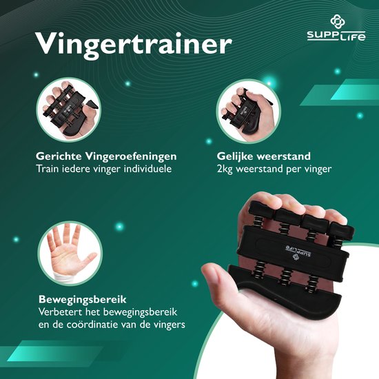 Kit d'entraînement pour les mains Supplife, 5 pièces – Pince à main réglable avec compteur – Entraîneur de préhension et balle de préhension – Entraîneur pour les doigts – Anti-RSI