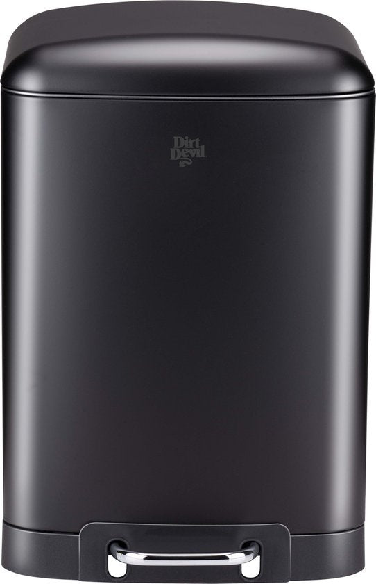 Dirt Devil Pedal bin 12 litres - Poubelle de salle de bain - acier inoxydable - Noir