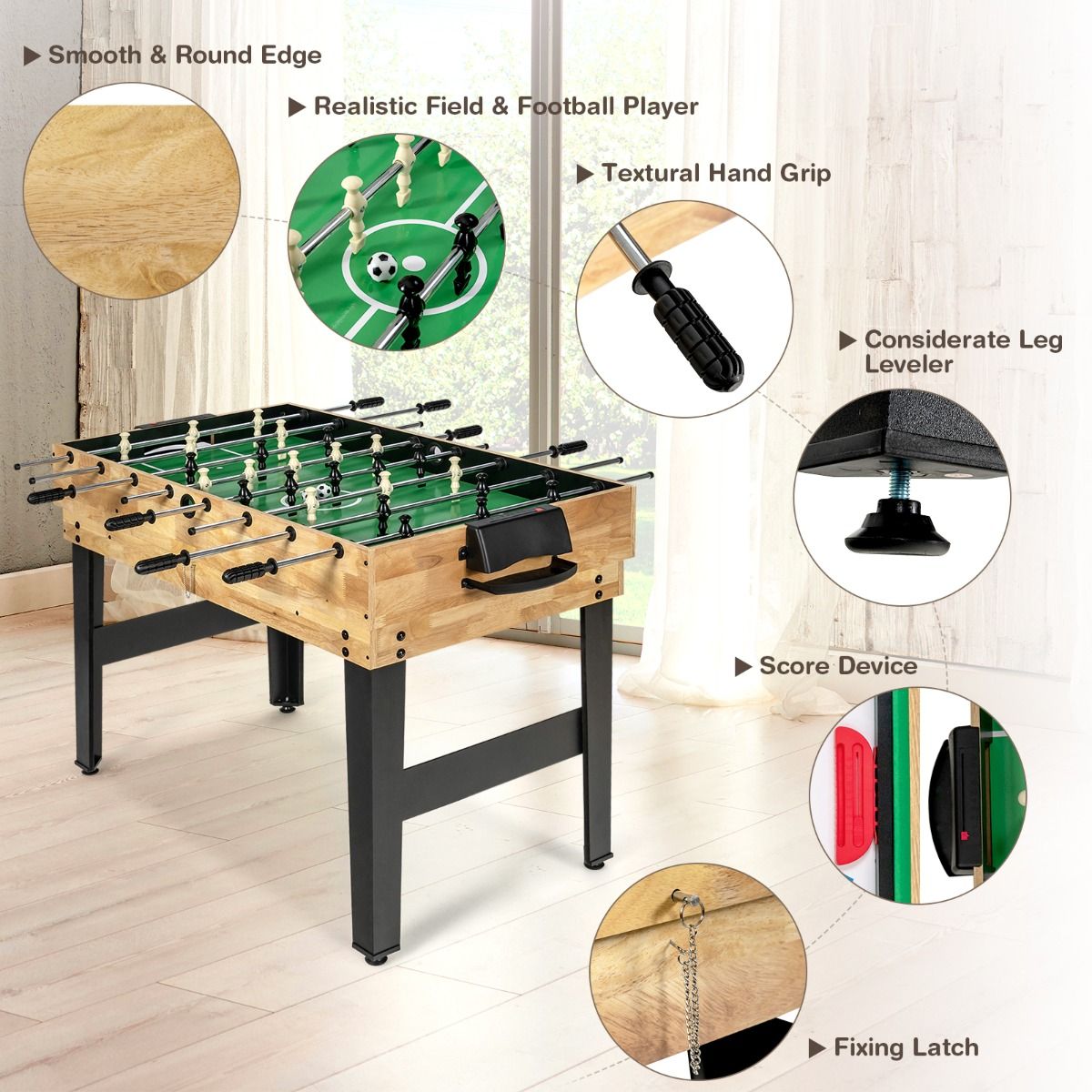 Table de jeux multifonctionnelle Coast - 10 jeux en 1 - Modèle empilable - Bois - 105,5 x 61 x 80 cm