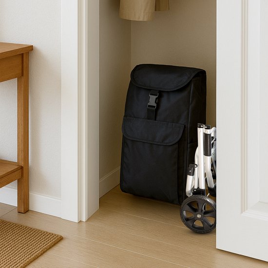 Outbee Shopping trolley - Chariot à provisions - Pliable - Avec roues - Noir