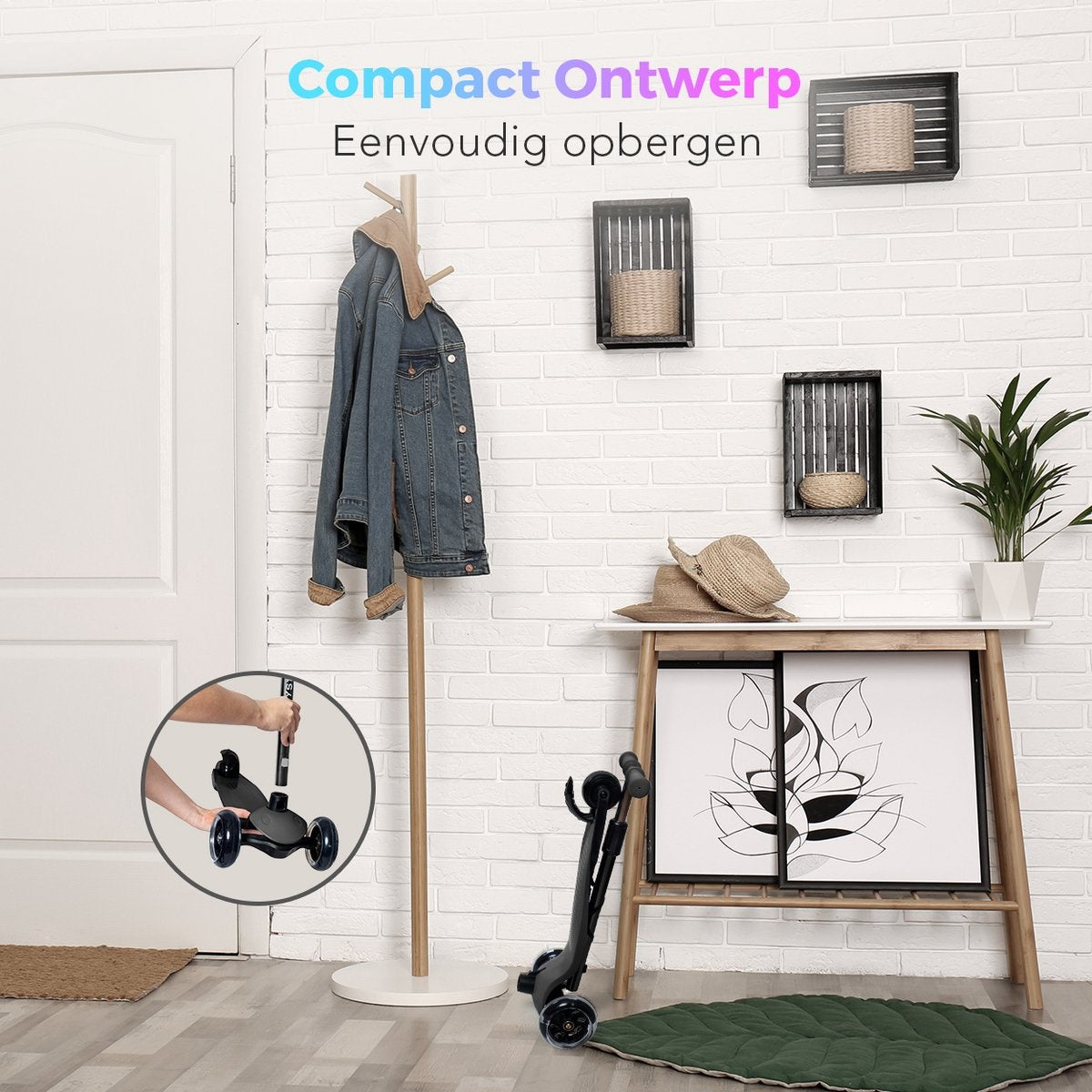 Trotinette enfant avec roues lumineuses LifeGoods, Noir