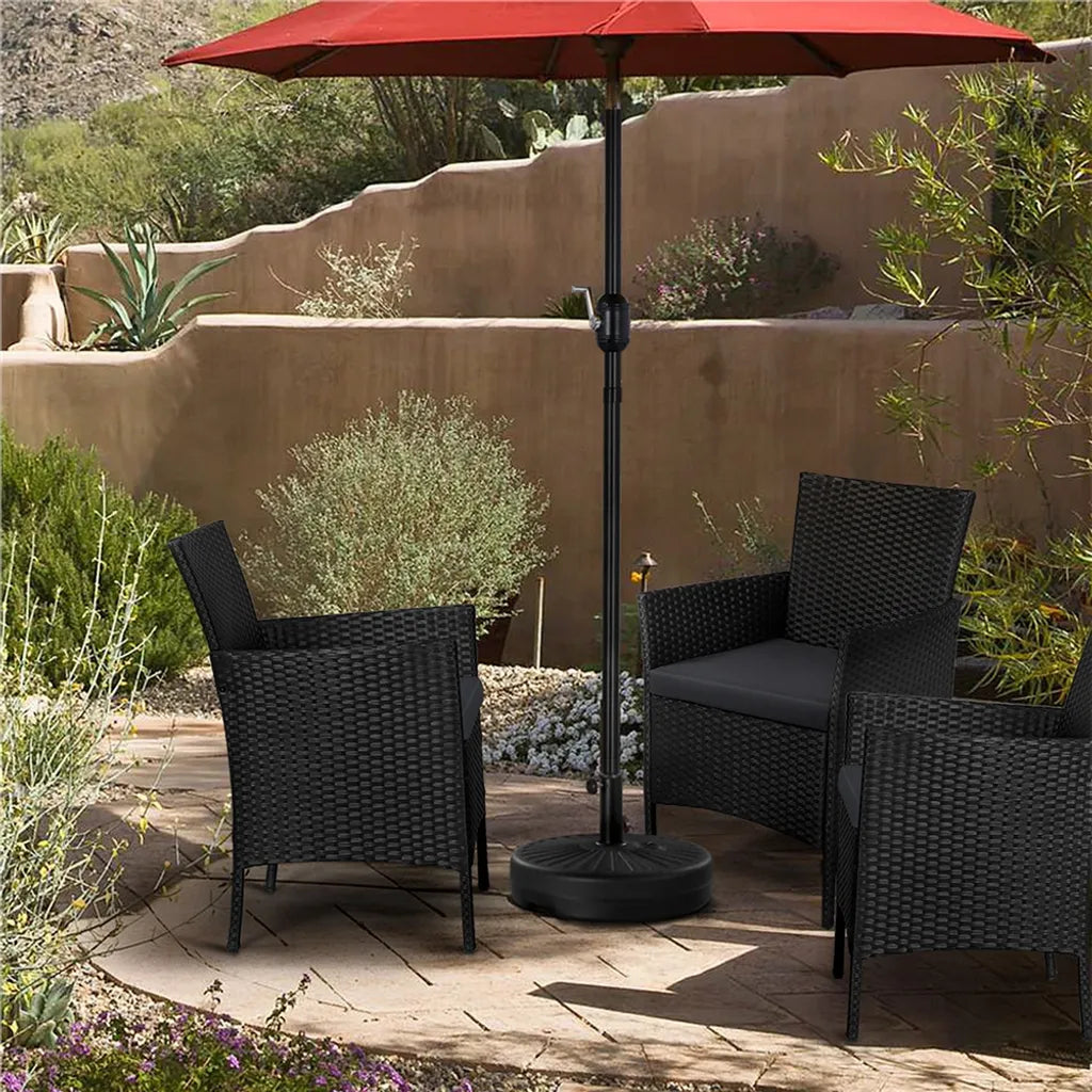 Yaheetech Parasol Base - Remplissable avec de l'eau/du sable - 22 kg - 50 cm - Support d'écran universel - Noir