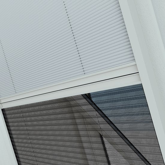 Livn Duoplisse Moustiquaire Plus 134 x 160 cm Blanc - Moustiquaire et occultation tout-en-un pour fenêtres de toit - Facile à découper sur mesure - Pour une ouverture maximale de 129 x 160 cm