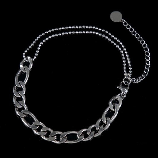 Laura Ferini Ladies Bracelet Prego Silver - Bracelet à maillons en argent - plaqué or blanc 18K - Bijoux - Accessoires - Bijoux - Bracelet Femme