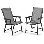 Lot de 2 chaises pliantes Coast pour le camping, gris