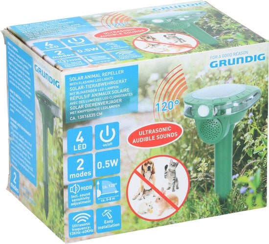 Grundig - Répulsif solaire à ultrasons - avec détecteur de mouvement - 4 x AA inclus