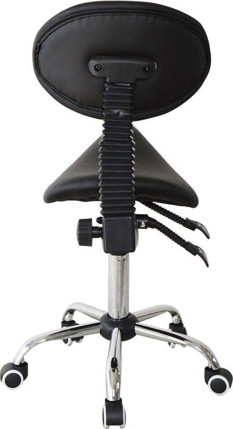 VDD Tabouret de selle - Dossier ergonomique inclinable - Hauteur réglable - 38x36x96cm