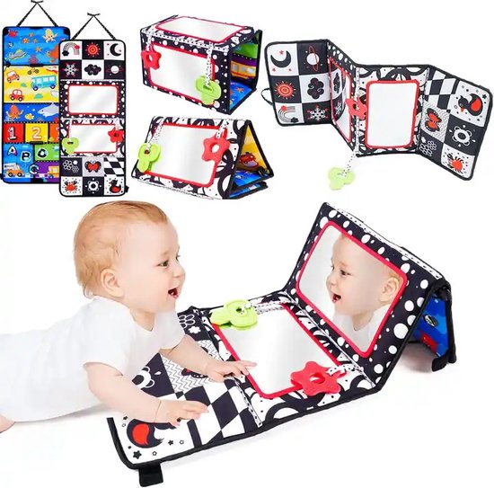 MontiPlay® Abdominal Trainer Baby - Kissing Book Baby - Baby Toy 6 mois - Jouet éducatif - Tummy Time - Montessori - Sensoriel