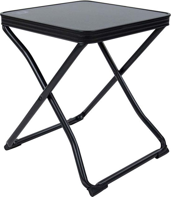 Bo-Camp - Tabouret + tablette - Pliable - Noir