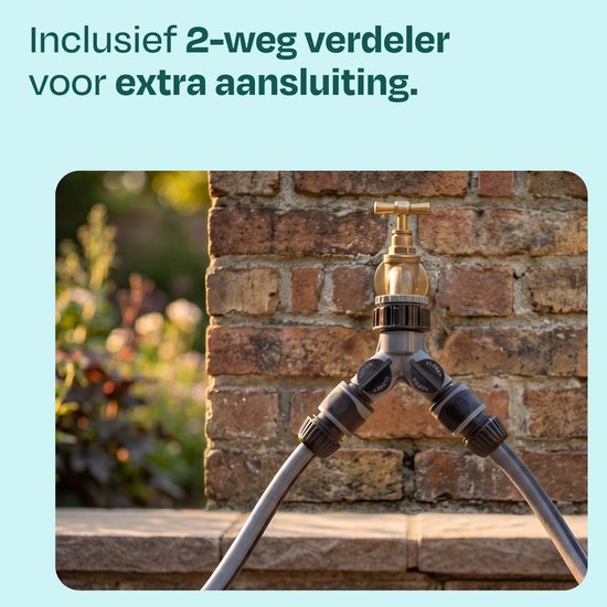 Enrouleur de tuyau automatique VONROC – boîtier mural – avec tuyau d'arrosage haut de gamme de 20 m, pistolet d'arrosage à 8 positions et raccords – noir/gris