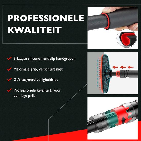 Zoluko Professional Pull Up Bar - Capacité de charge de 200kg - Livret électronique inclus - Fixation facile - Barre de traction pour le fitness - Station de traction pour le sport à domicile - Barre de traction pour le menton - Noir/Rouge