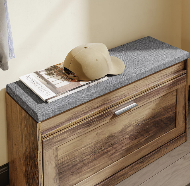 Banc à chaussures SoBuy 75 x 24 x 53 cm - Marron - Avec 2 étagères coulissantes et un siège
