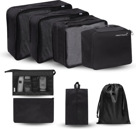 Comfytravel Packing Cubes Set - Organisateur de voyage pour valise / sac à dos - Accessoires de voyage - Imperméable / 8 pièces