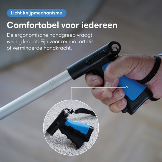 Pince Safe Age® pour personnes âgées – Pince à déchets – Extra longue 90 cm – Pliable – avec tête pivotante à 360° et aimant