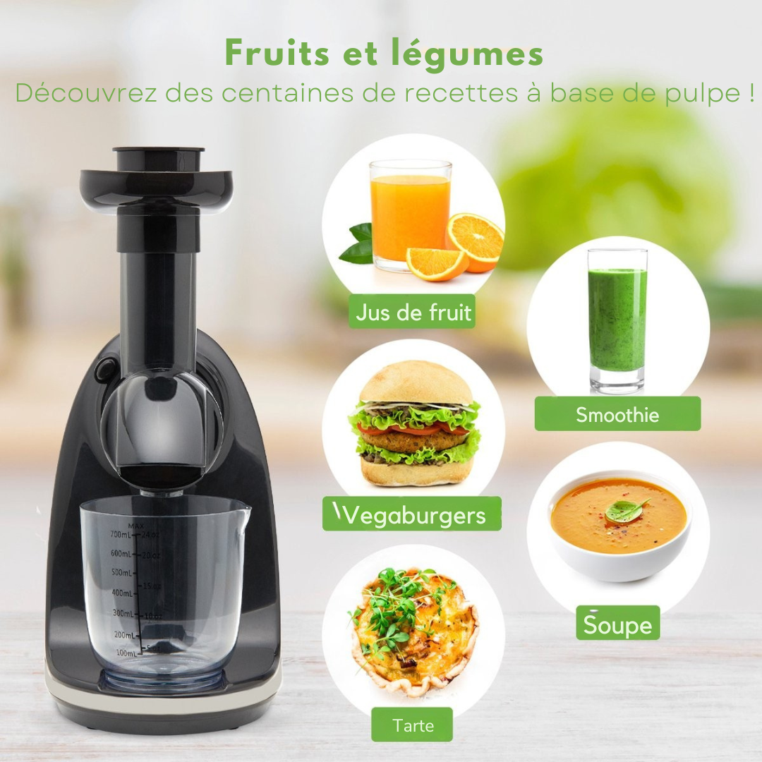 Slowjuicer KitchenBrothers - avec réservoir à pulpe - 700ml - Beige