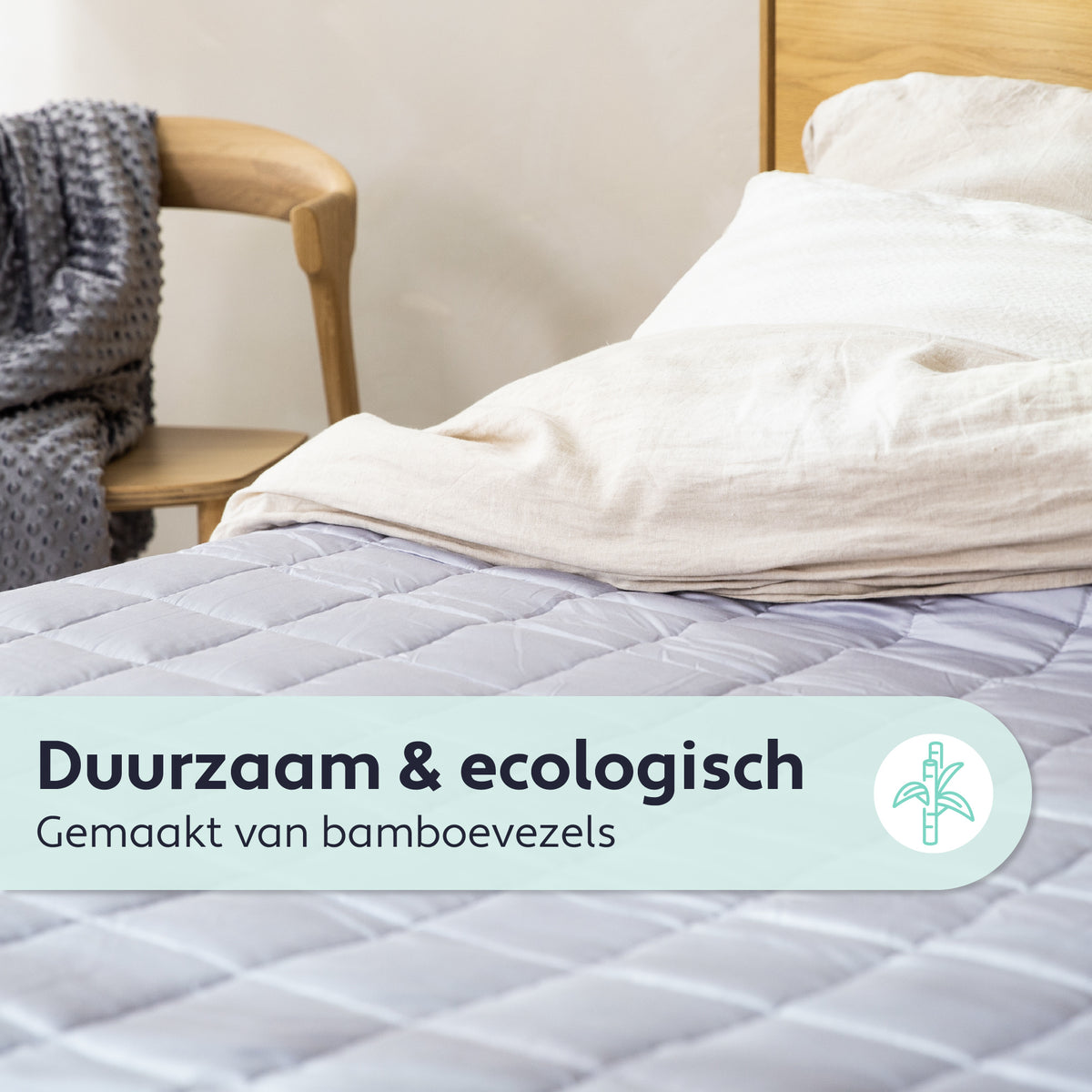 Litollo Weighted Blanket 8 kg - Couverture lestée - matériau durable en bambou - gris - 150x200cm