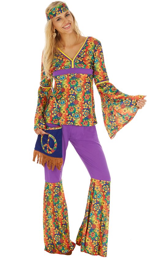 dressforfun - Costume Femme Hippie L - déguisement halloween tenue de soirée carnaval tenue de soirée - 300944