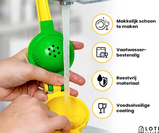 Loti Living Presse-agrumes - Presse-citron - Presse-citron manuel - Jaune/Vert