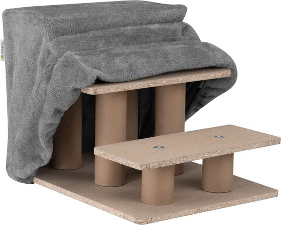 Escalier en bois pour animaux Timmy - Gris - 46 x 36 x 34 cm