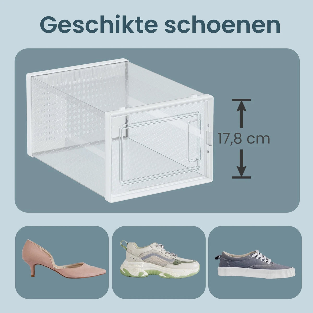 Boîtes de rangement à chaussures empilables Joyfurnos, lot de 18 - Blanc transparent - 35 x 25,2 x 19 cm