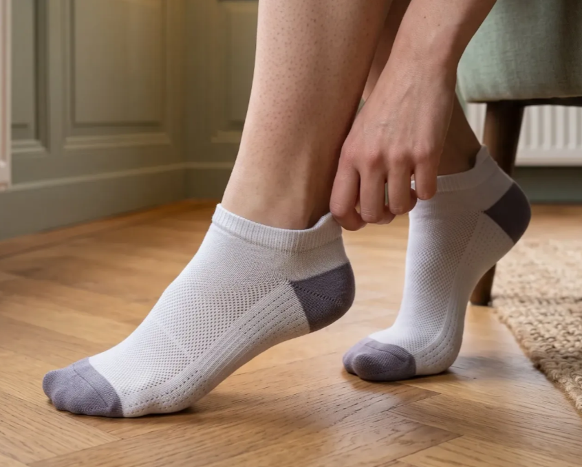 Chaussettes Fibershirts - Blanches - Courtes - Antidérapantes, anti-odeurs