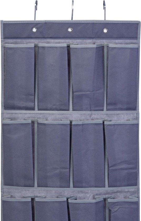 Storage Solutions Organiseur de porte/armoire - suspendu - 16 compartiments - gris anthracite - 45 x 110 cm
