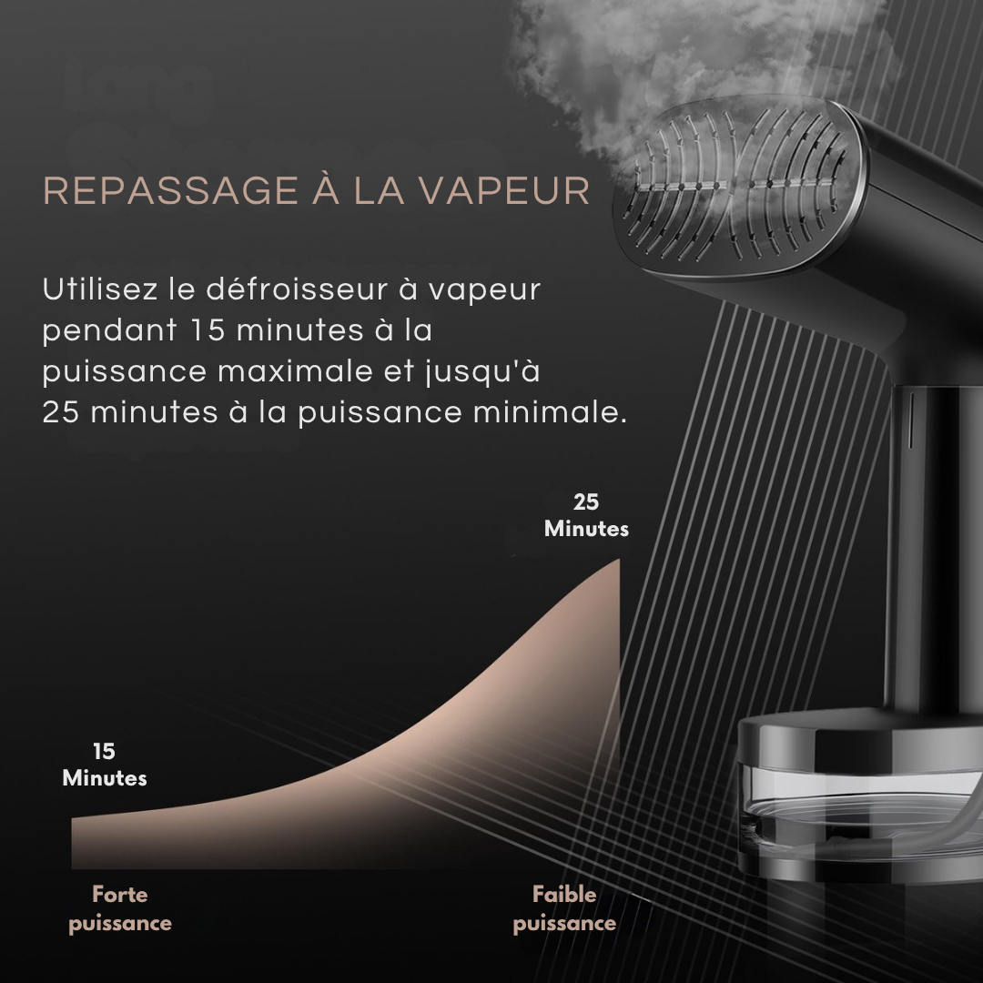 Défroisseur à vapeur FLOWSTEAM® - Réservoir 0,37L - 15 minutes de vapeur continue - 1680 W - Noir