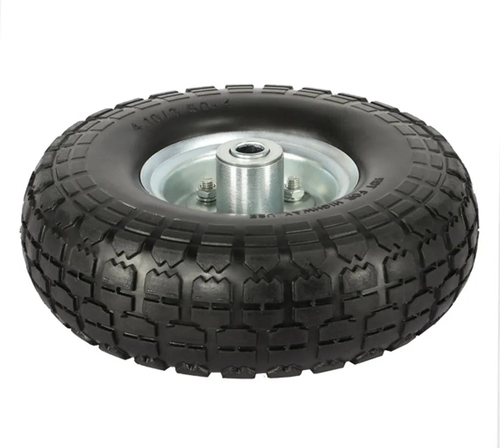 Yaheetech - Lot de 4 roues en PU massif - Ø 255 mm - Roues de rechange anti-crevaison avec jante métallique pour diable et brouette