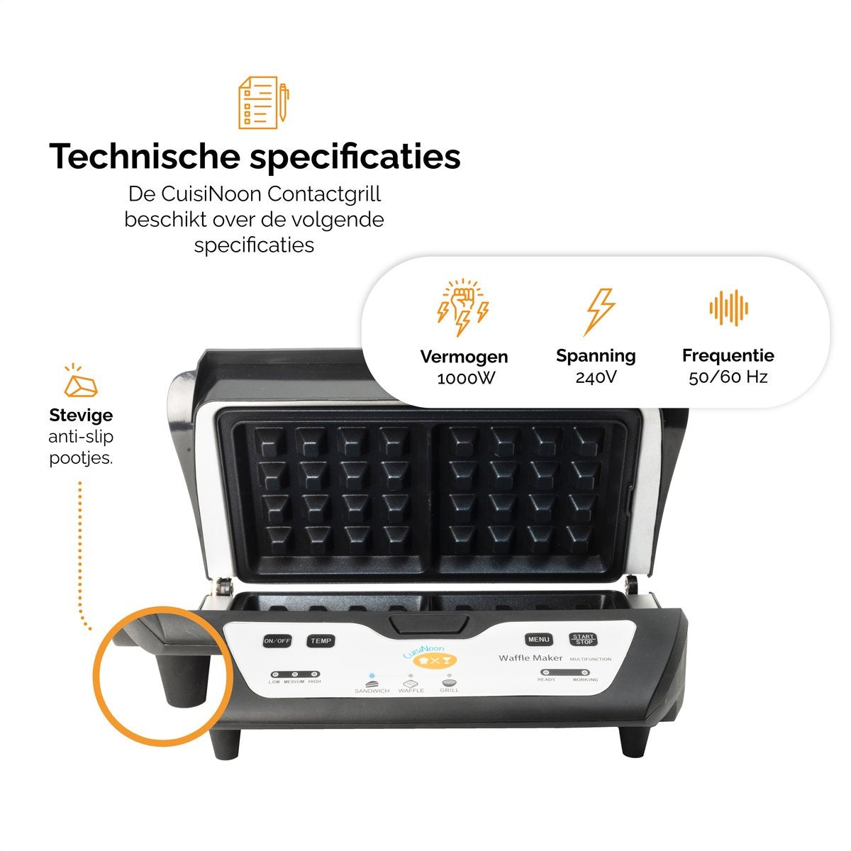 Appareil multifonction CuisiNoon, gaufrier, croque monsieur, grill, Appareil à griller et à toaster
