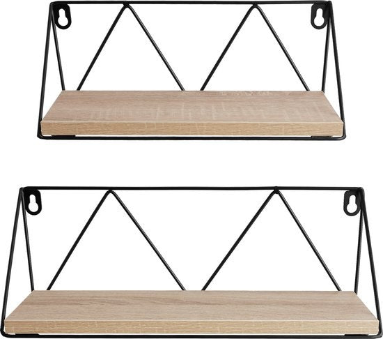 tectake® - 2 Etagères murales Rockport industrial light brown - 404432