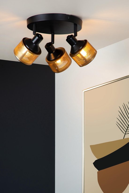 Lucide RAFA - Spot de plafond (lampe de plafond) - Ø 35 cm - 3xE14 - Noir