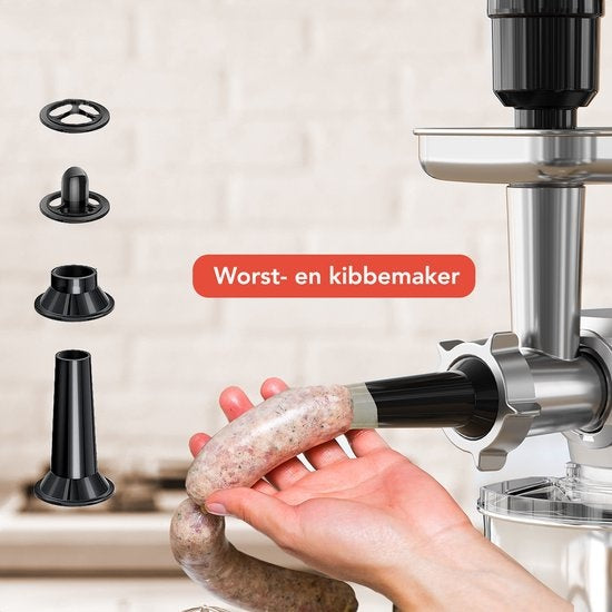 KitchenBrothers Robot de cuisine - Set complet - 15 accessoires - Robot de cuisine - 6L - 1500W - Silver