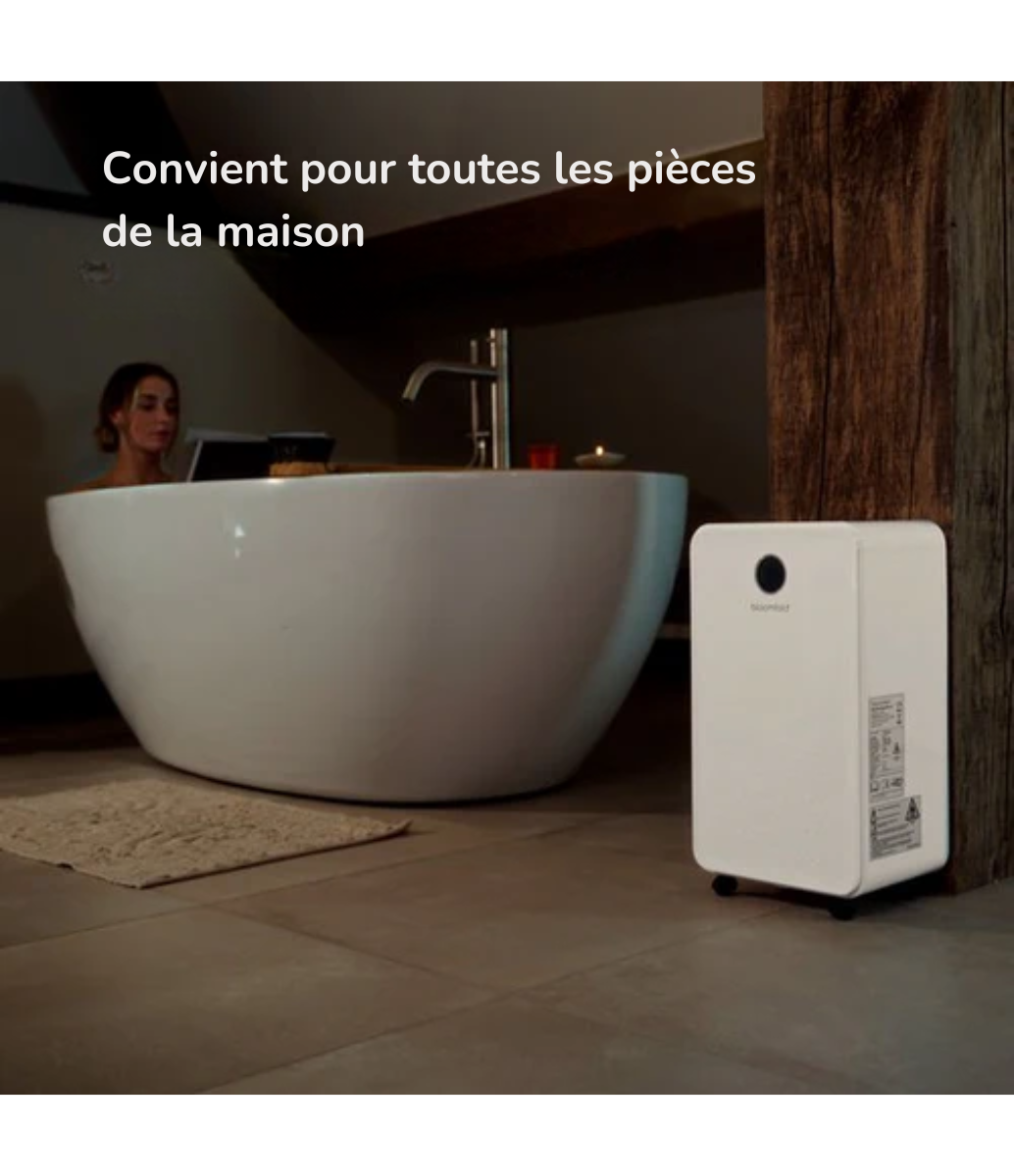 Déshumidificateur Bloomfold - 16L par jour - Fonction Lavage-Séchage incluse - Convient pour le salon, la chambre, le sous-sol et la salle de bain - Déshumidificateur - Blanc