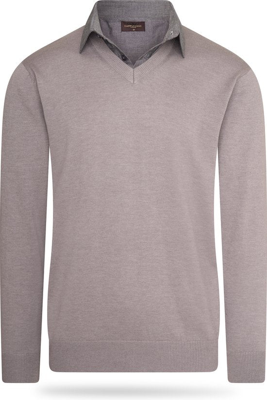 Cappuccino Italia - Pull-over homme à col roulé - Gris - Taille L