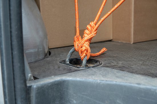 BLACK+DECKER Sangle d'arrimage avec Oproller 20 mètres - Incl. Sangle d'arrimage Oproller - Sangle d'arrimage - Corde de transport - Cordon élastique - avec parties réfléchissantes - Gestion du transport - Nylon/ Plastique - Orange/Noir