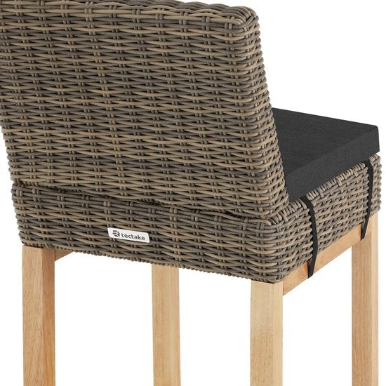 tectake® - Tabouret de bar en osier Latina - Chaise haute - Tabouret - Tabouret de cuisine - naturel - 404801 - poly-rattan